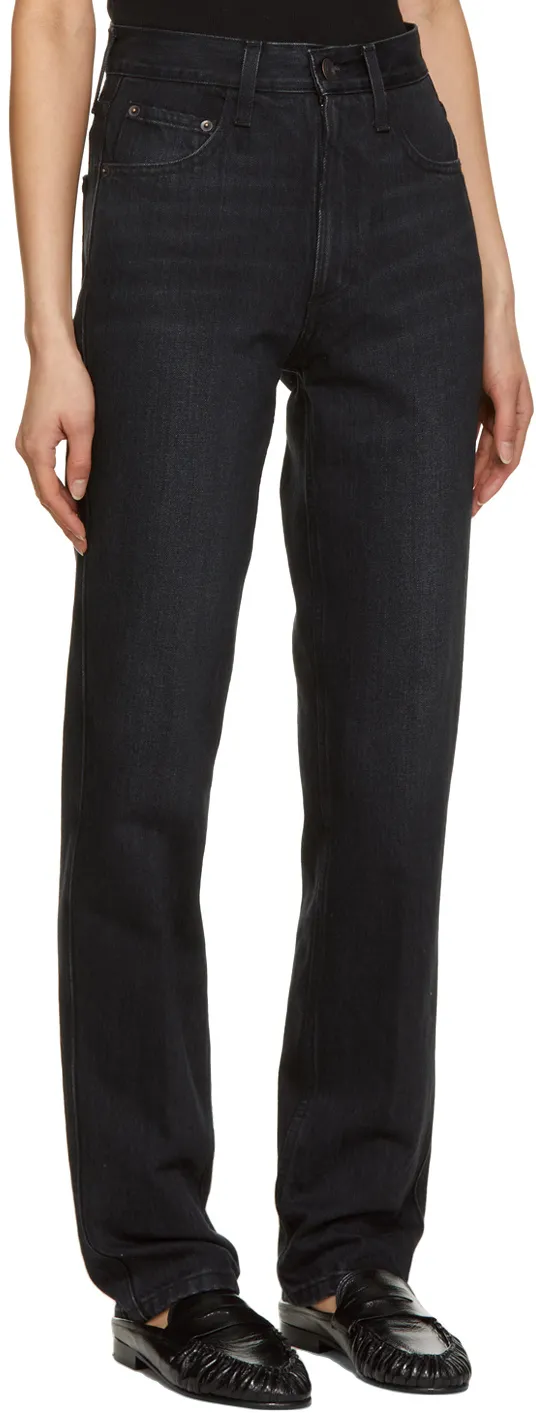 Logo High-Waisted Straight Jeans