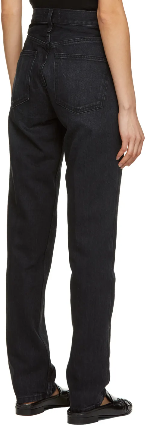 Logo High-Waisted Straight Jeans