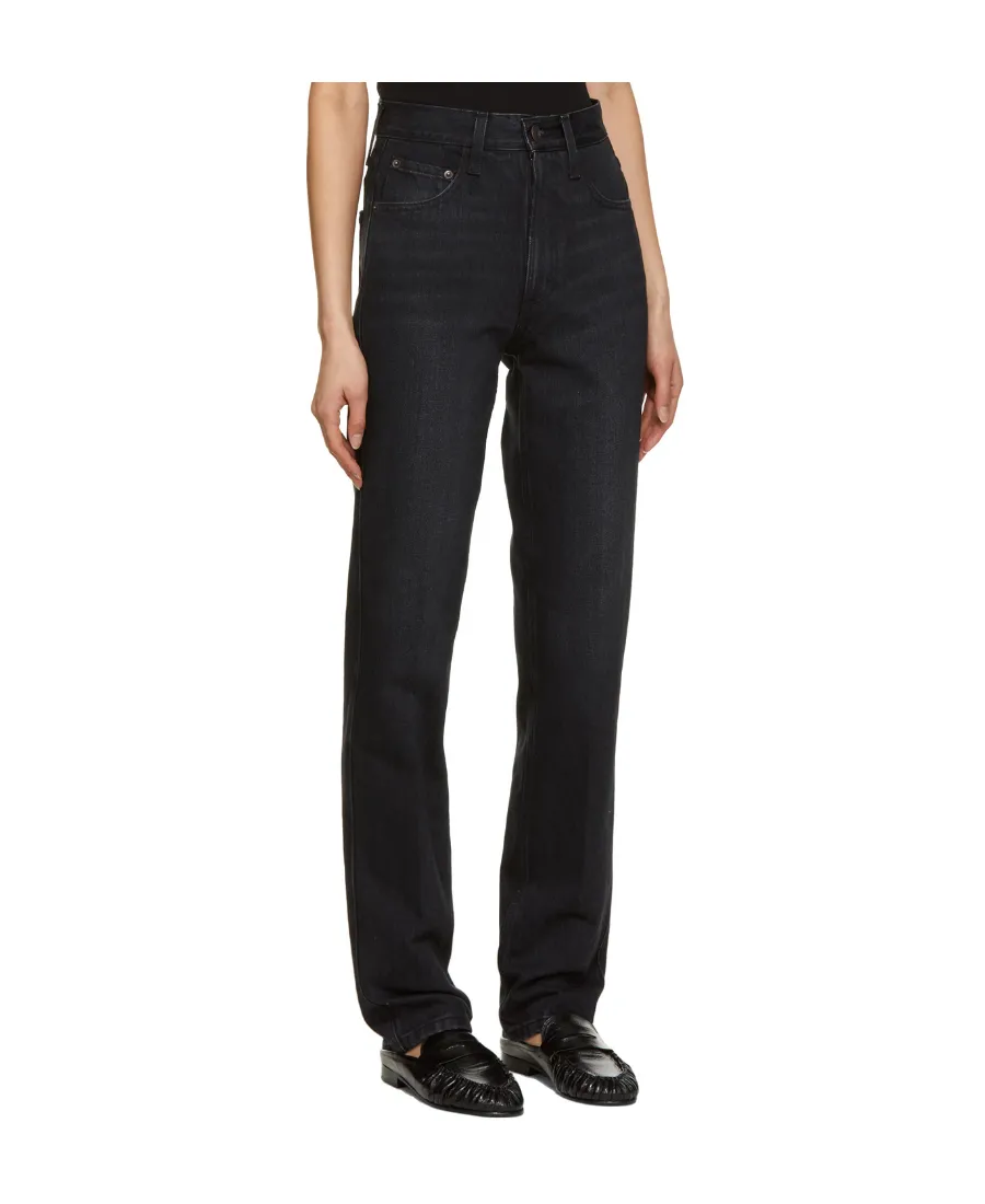 Logo High-Waisted Straight Jeans