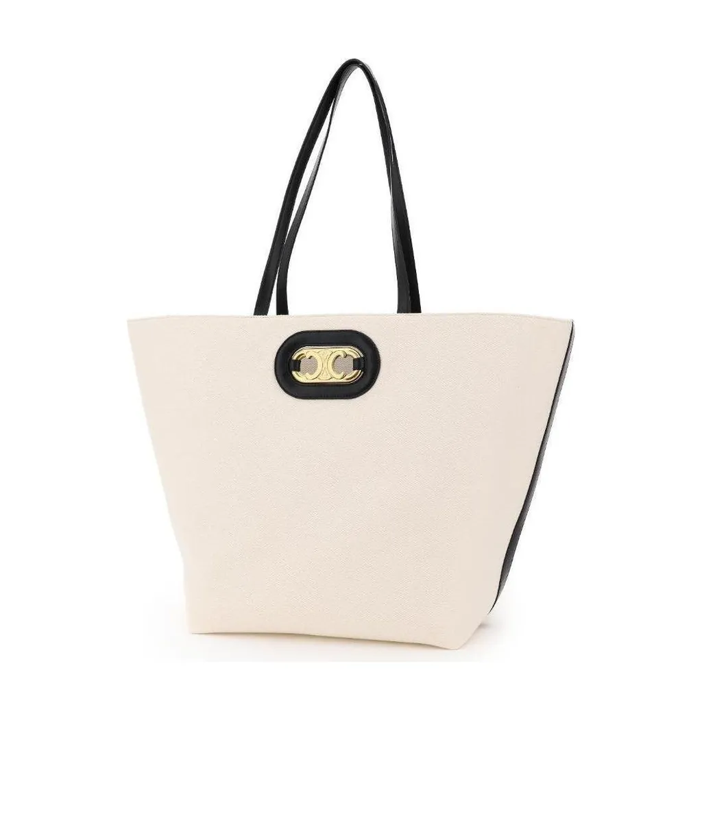 Cabas Maillon Triomphe In Textile And Calfskin