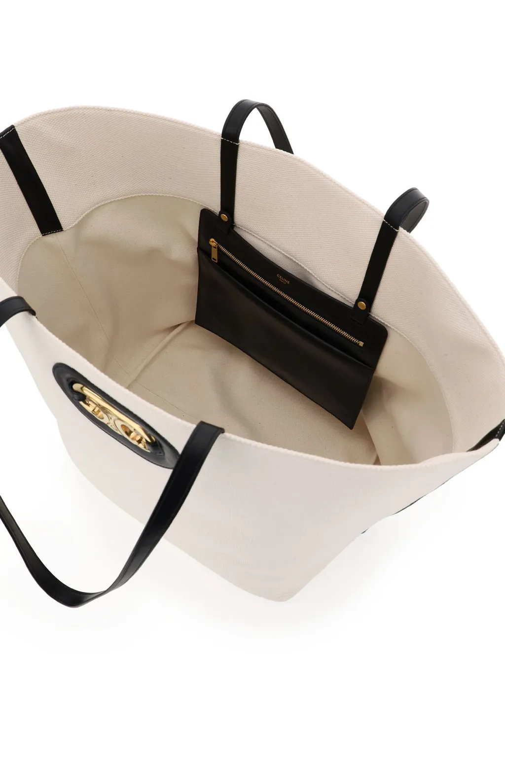Cabas Maillon Triomphe In Textile And Calfskin