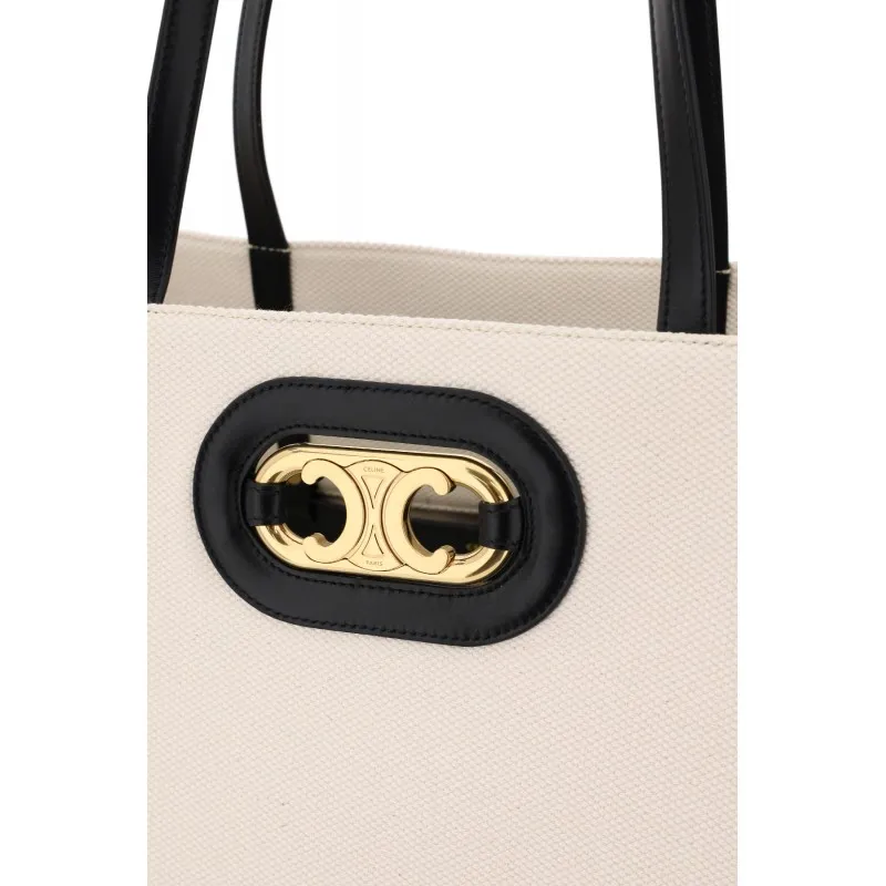 Cabas Maillon Triomphe In Textile And Calfskin