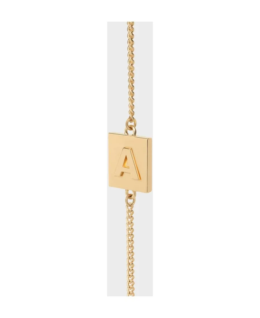 Alphabet A Bracelet In Brass With Gold Finish
