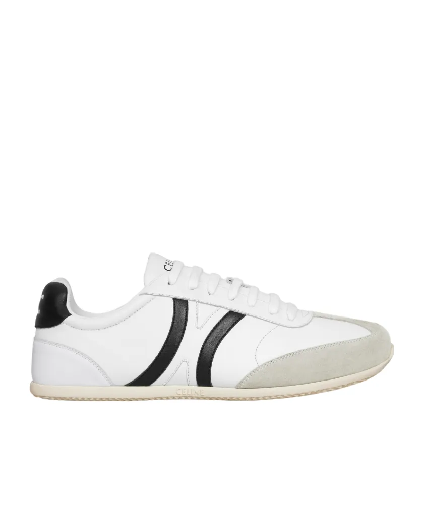 Jogger Low Lace-Up Sneaker With Triomphe Signature In Calfskin And Suede Calfskin