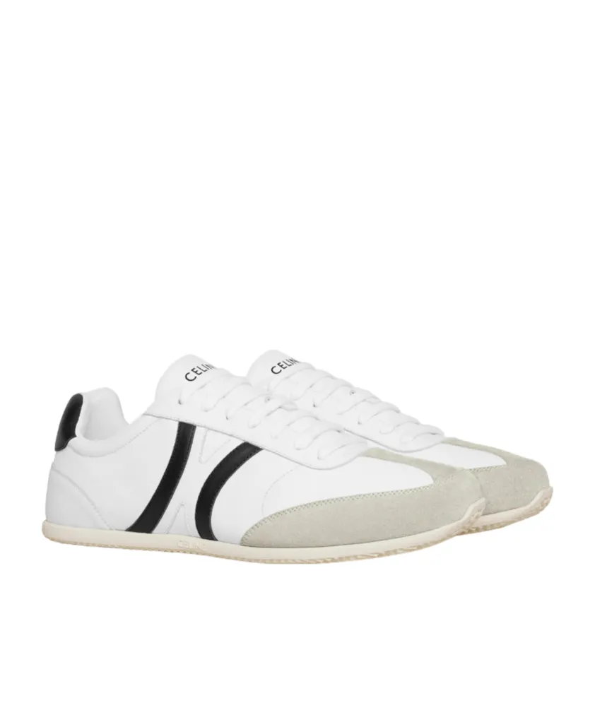 Jogger Low Lace-Up Sneaker With Triomphe Signature In Calfskin And Suede Calfskin