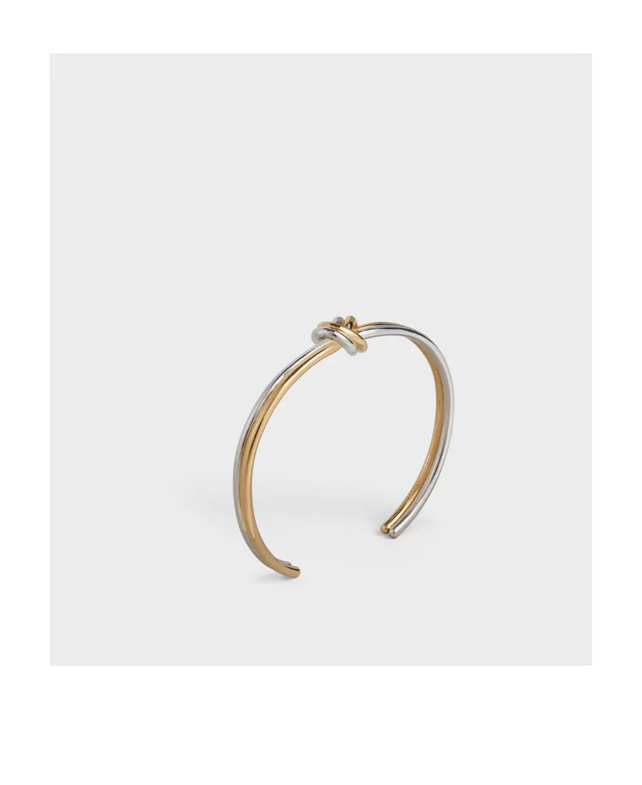 Knot Double Bracelet In Brass Bi-Galva With Gold And Rhodium Finish