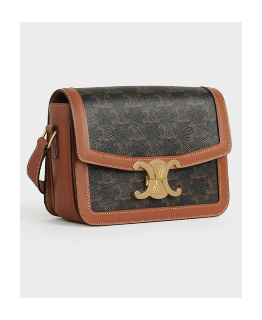 Teen Triomphe Bag In Triomphe Canvas And Calfskin