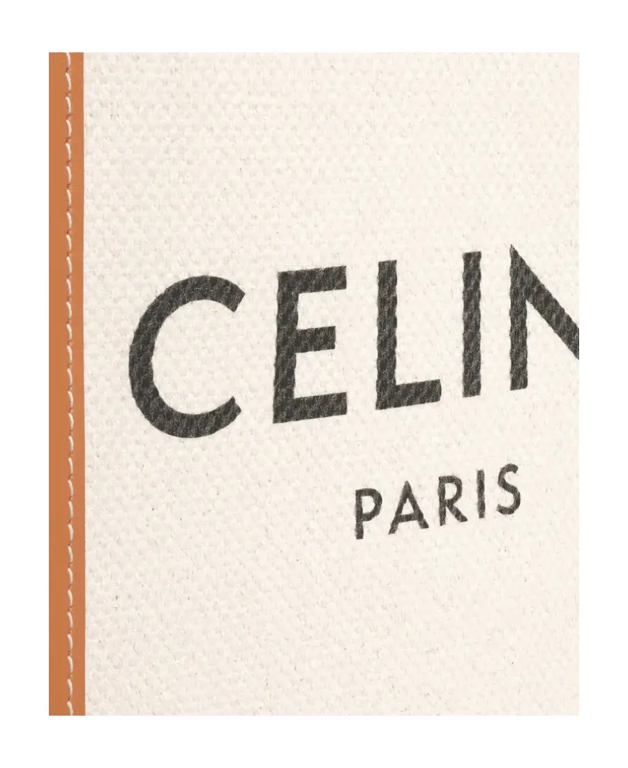 Mini Vertical Cabas Celine In Textile With Celine Print And Calfskin