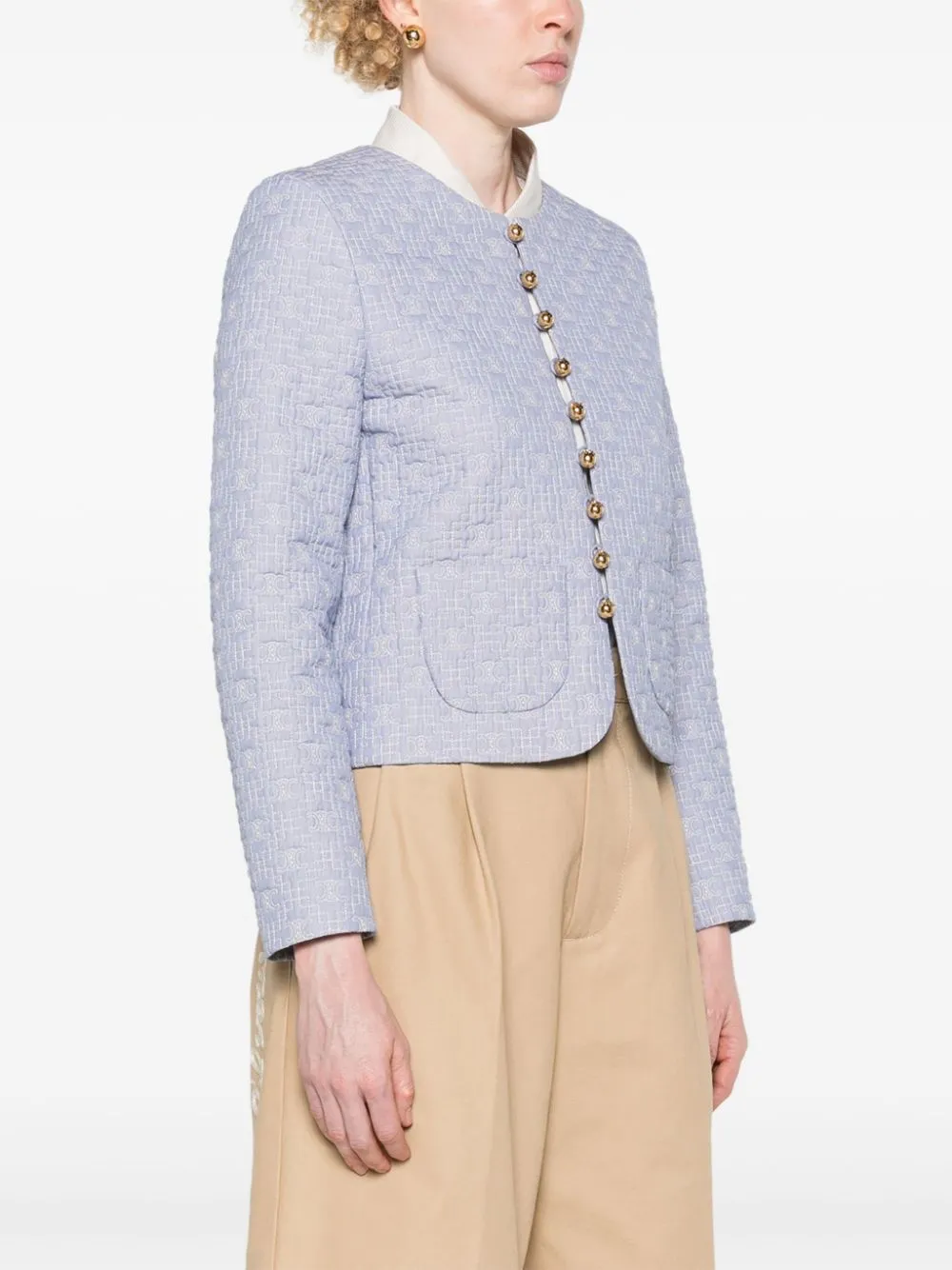 Triomphe Boutis Chelsea Jacket In Striped Cotton