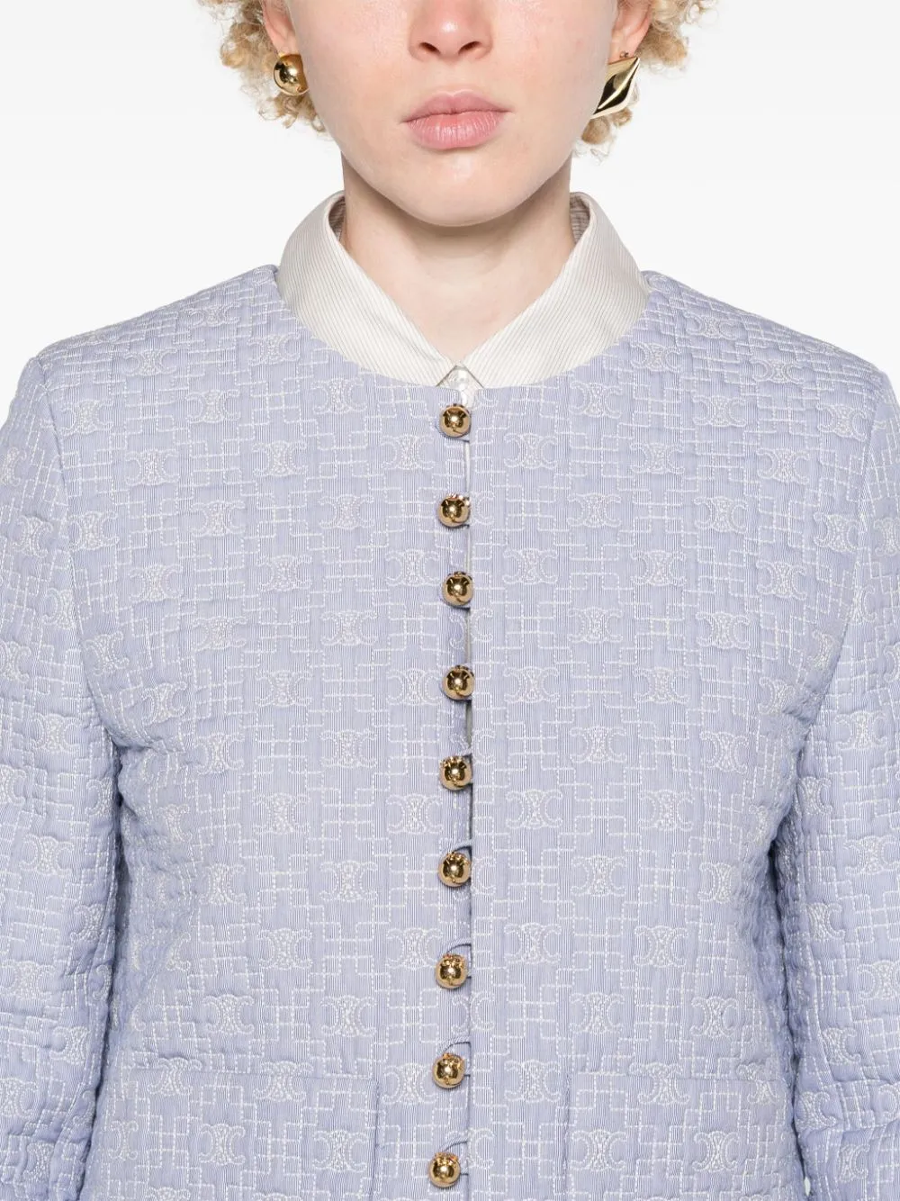 Triomphe Boutis Chelsea Jacket In Striped Cotton