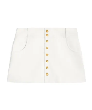 Trapeze Mini Skirt In Cotton Twill