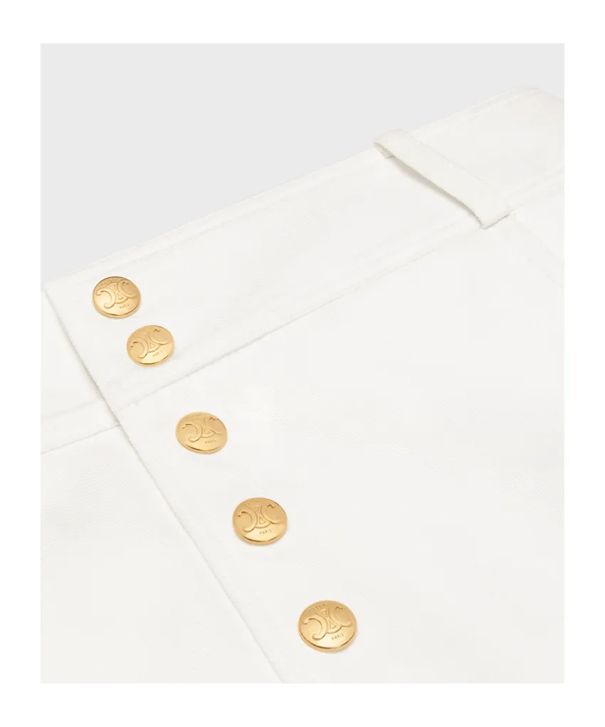 Trapeze Mini Skirt In Cotton Twill