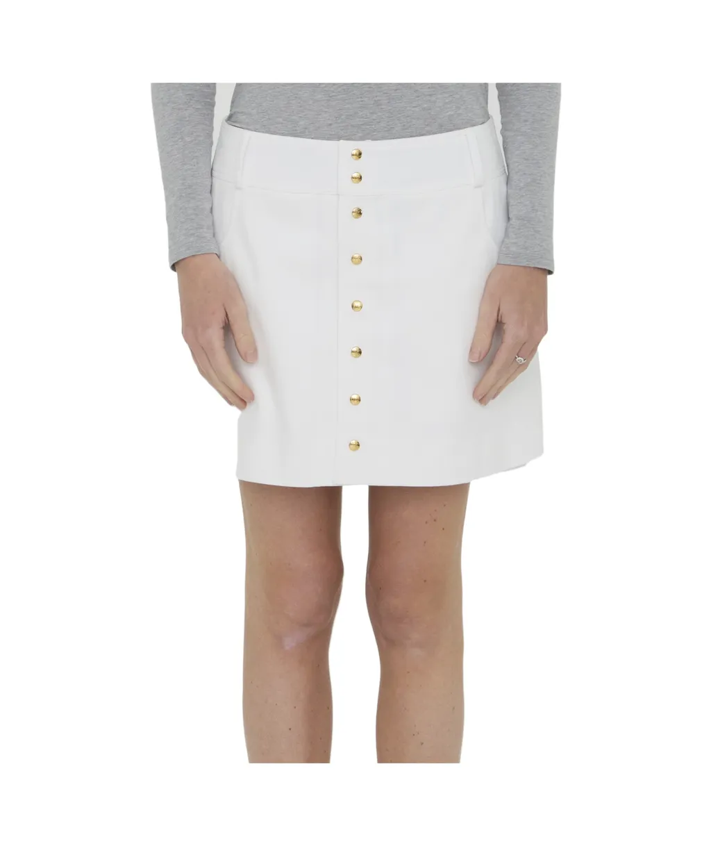 Trapeze Mini Skirt In Cotton Twill