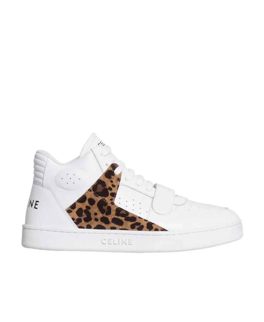 Ct-02 Trainer Mid Sneaker With Scratch In Calfskin & Leopard Printed Suede Calfskin