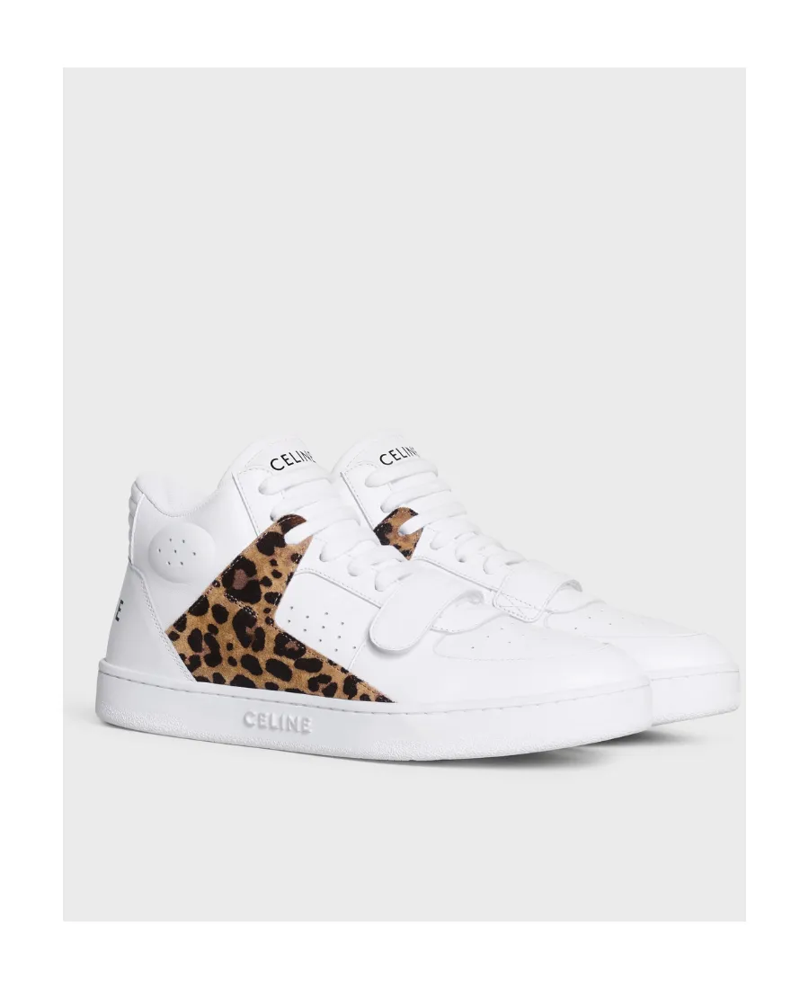 Ct-02 Trainer Mid Sneaker With Scratch In Calfskin & Leopard Printed Suede Calfskin