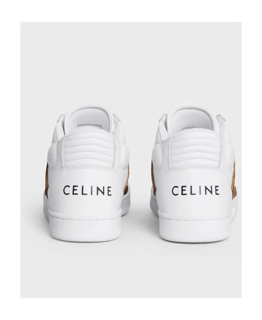 Ct-02 Trainer Mid Sneaker With Scratch In Calfskin & Leopard Printed Suede Calfskin