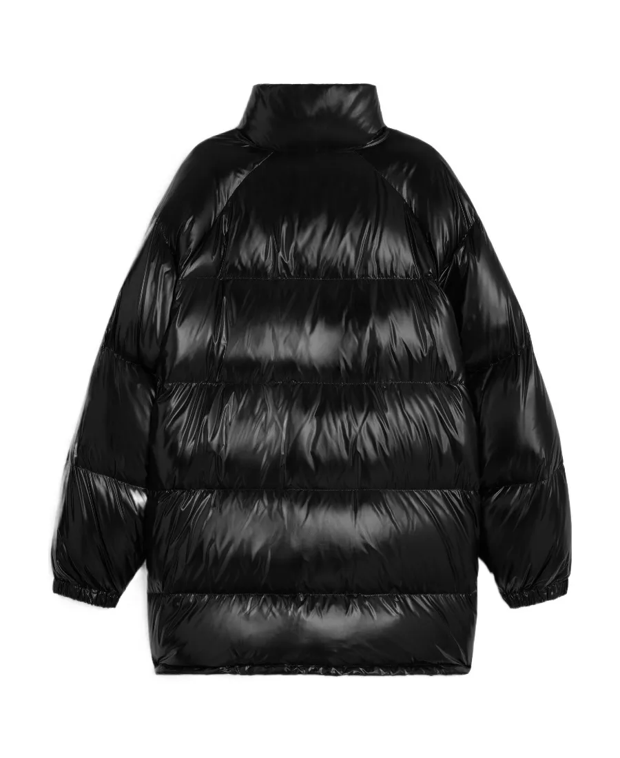 Long Triomphe Down Jacket In Lightweight Nylon