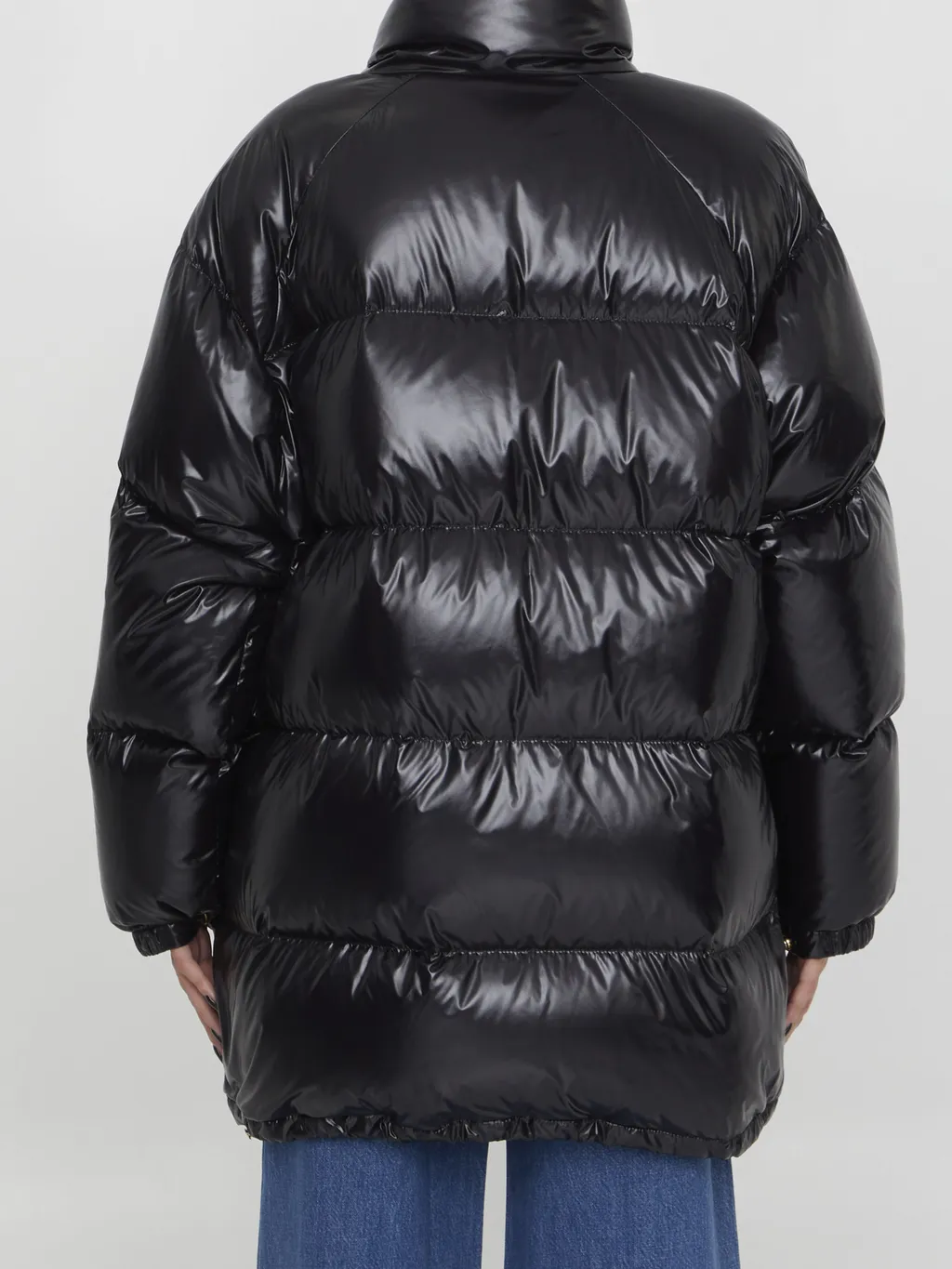 Long Triomphe Down Jacket In Lightweight Nylon