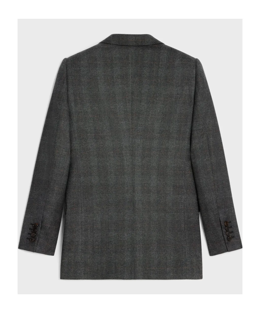Long Jacket In Prince Of Wales Check Flannel