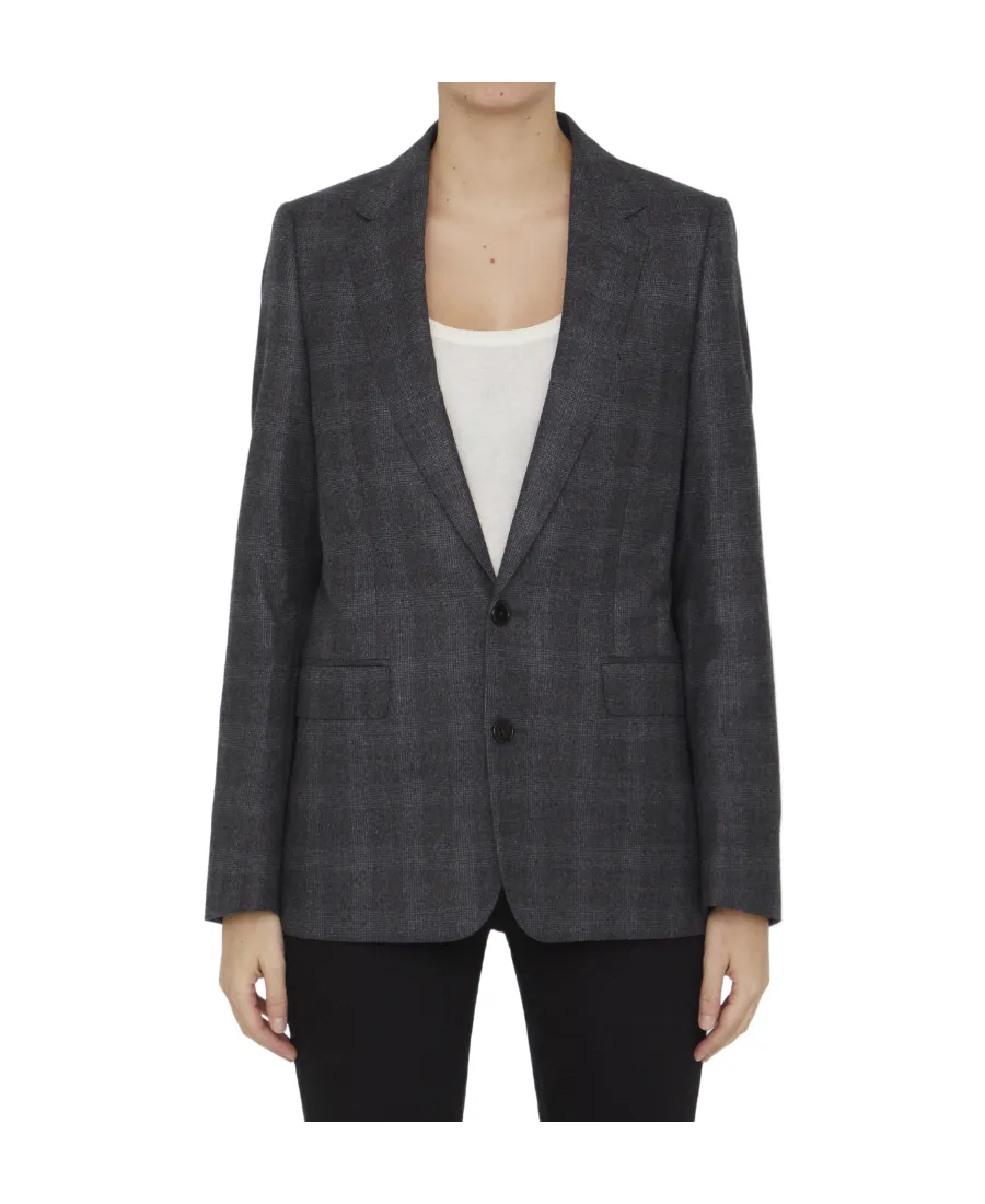 Long Jacket In Prince Of Wales Check Flannel