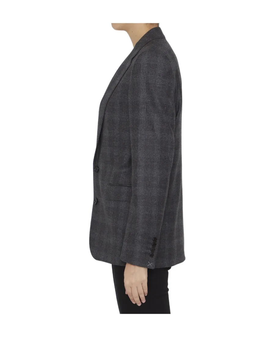 Long Jacket In Prince Of Wales Check Flannel