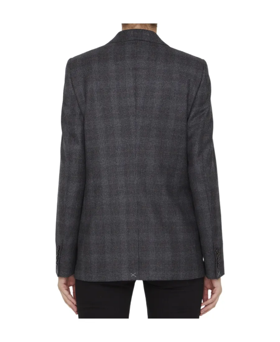 Long Jacket In Prince Of Wales Check Flannel