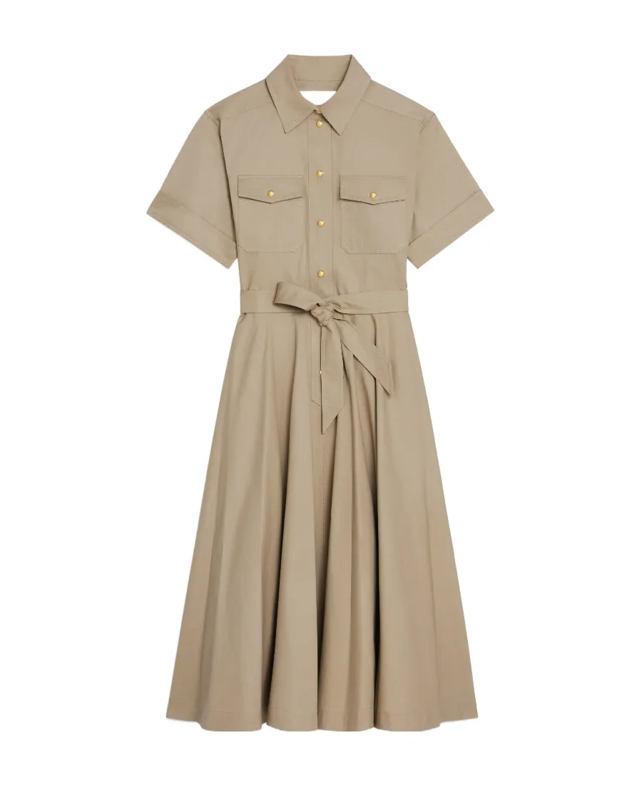 Safari Dress In Lightweight Gabardine