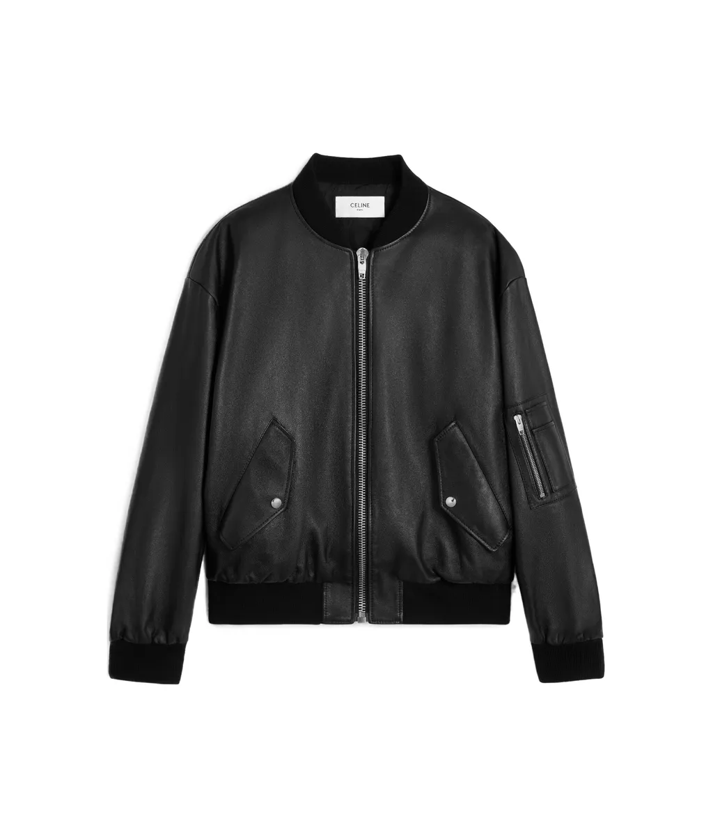 Oversized Bomber Jacket In Calfskin
