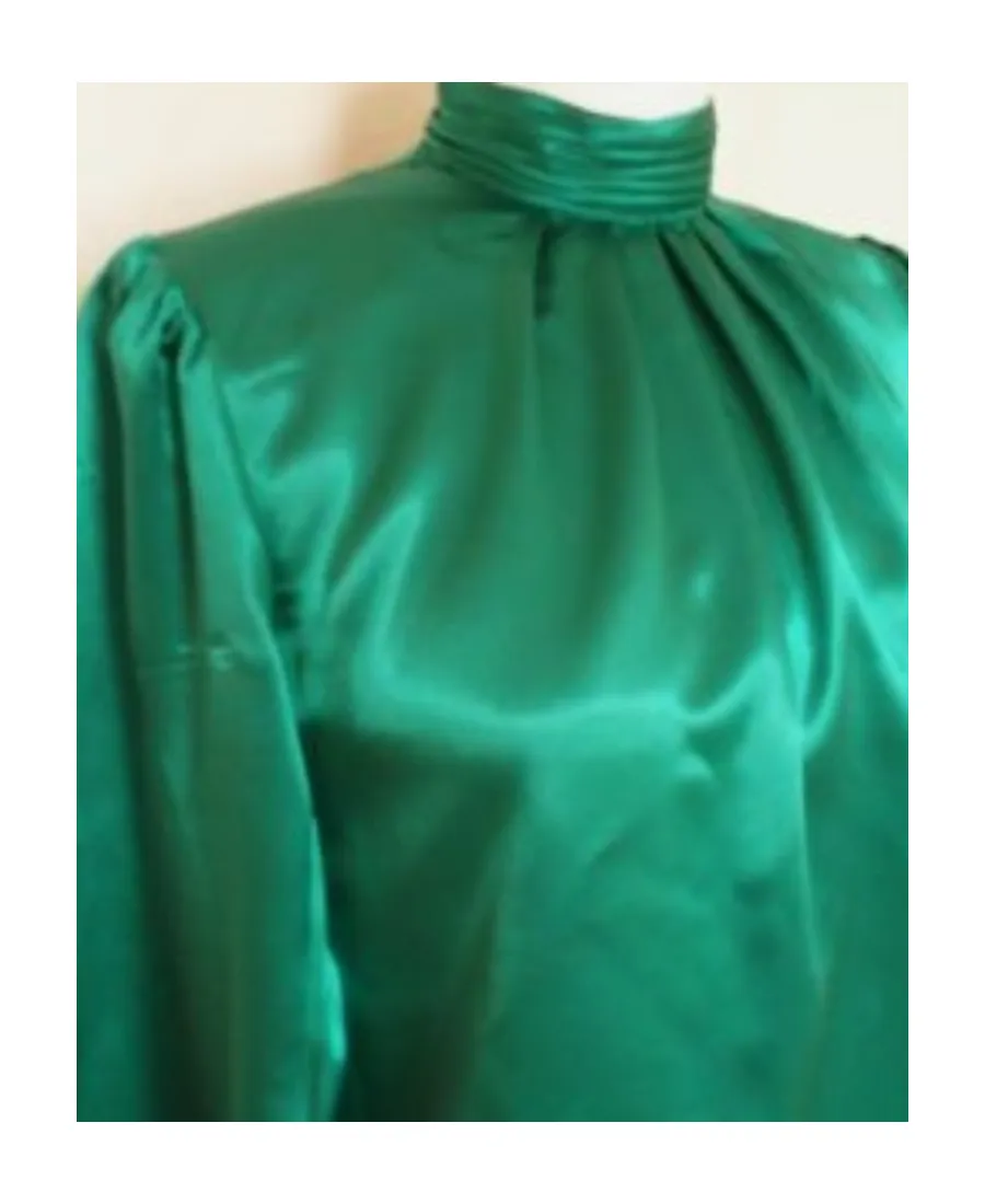 High-Necked Satin Blouse
