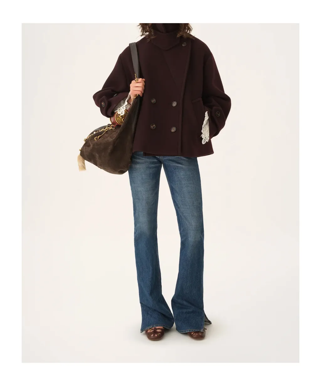 Double-Breasted Oversized Short Coat