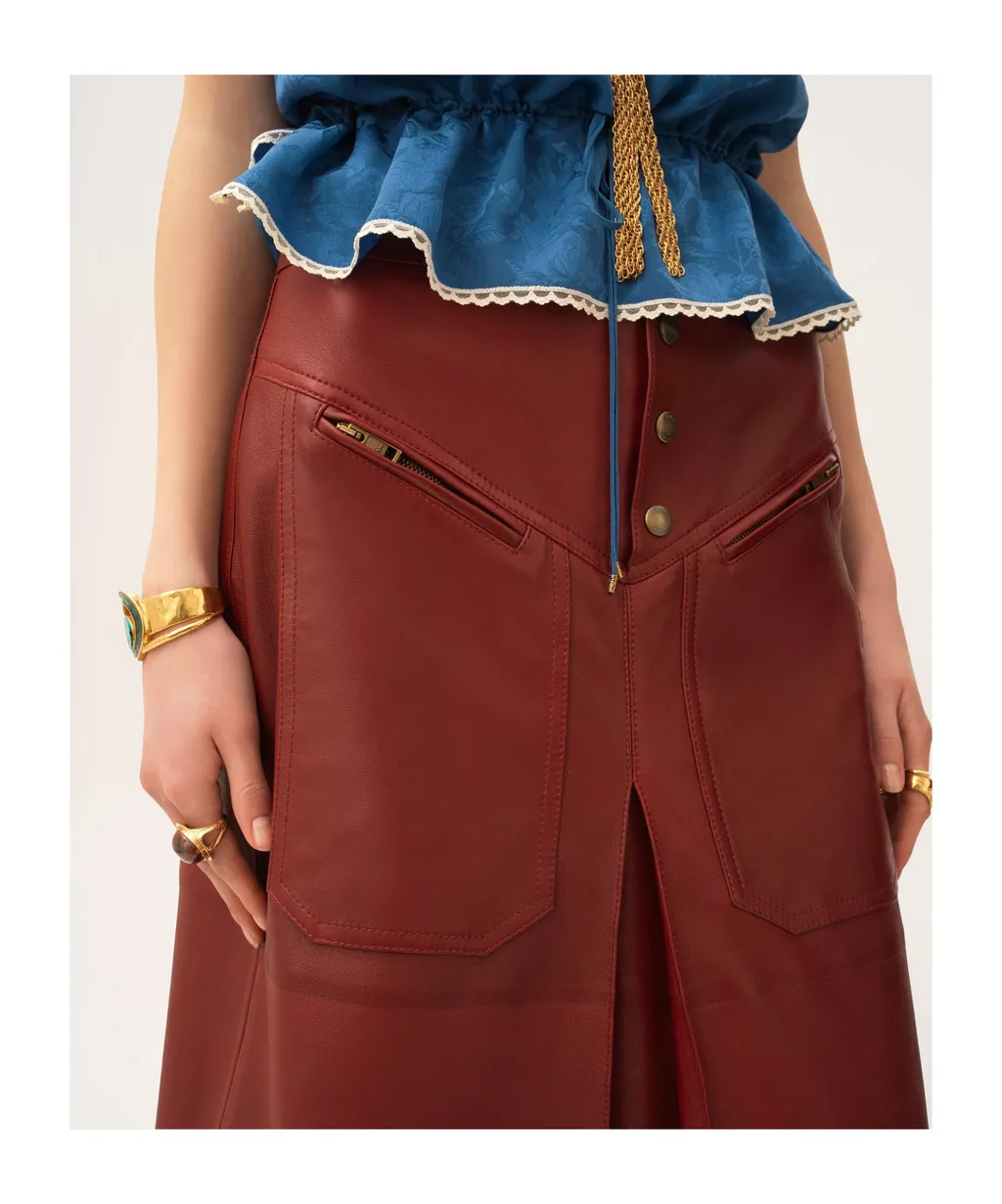 Knee-Length Skirt In Leather