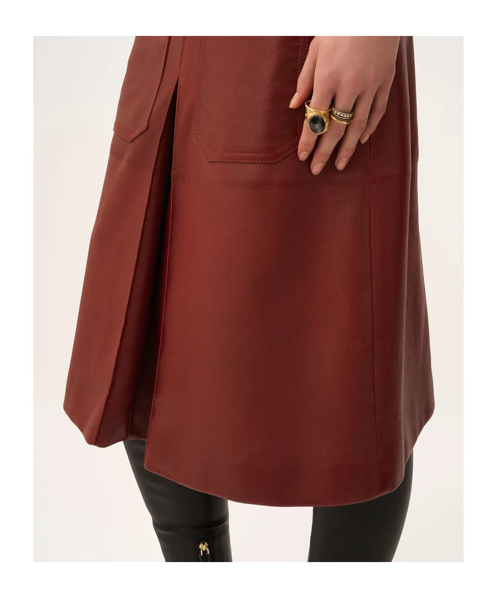 Knee-Length Skirt In Leather