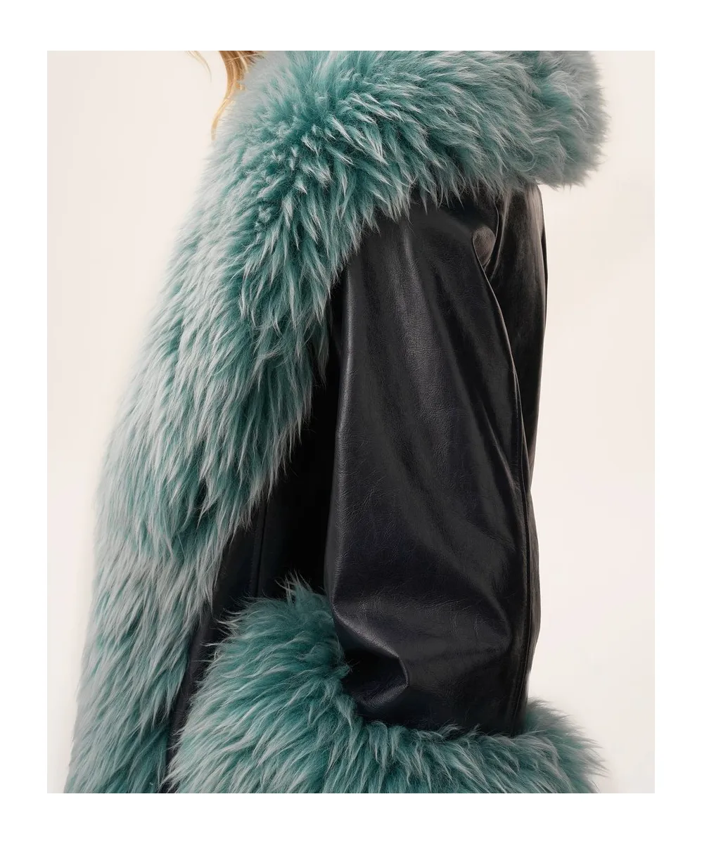 Long-Sleeved Leather Jacket