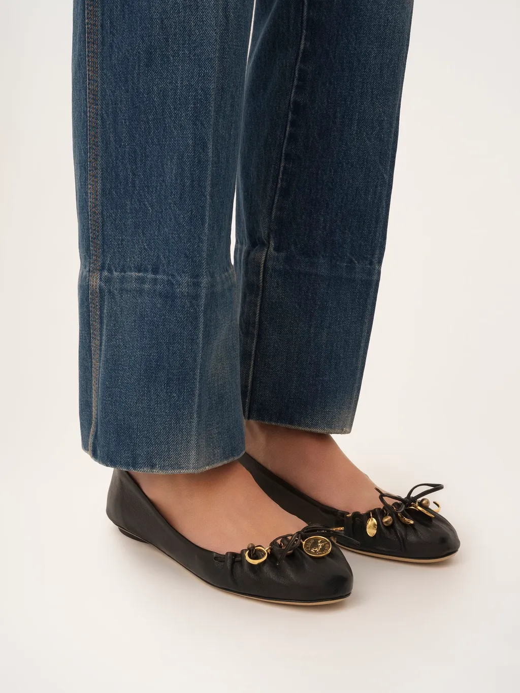 Embellished Ruffled Ballet Flats