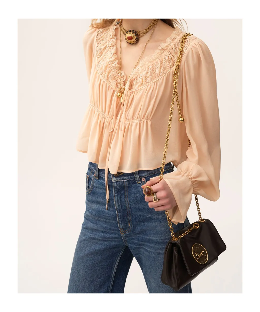 Lace-Trimmed Blouse