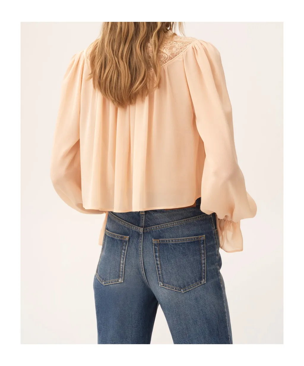 Lace-Trimmed Blouse