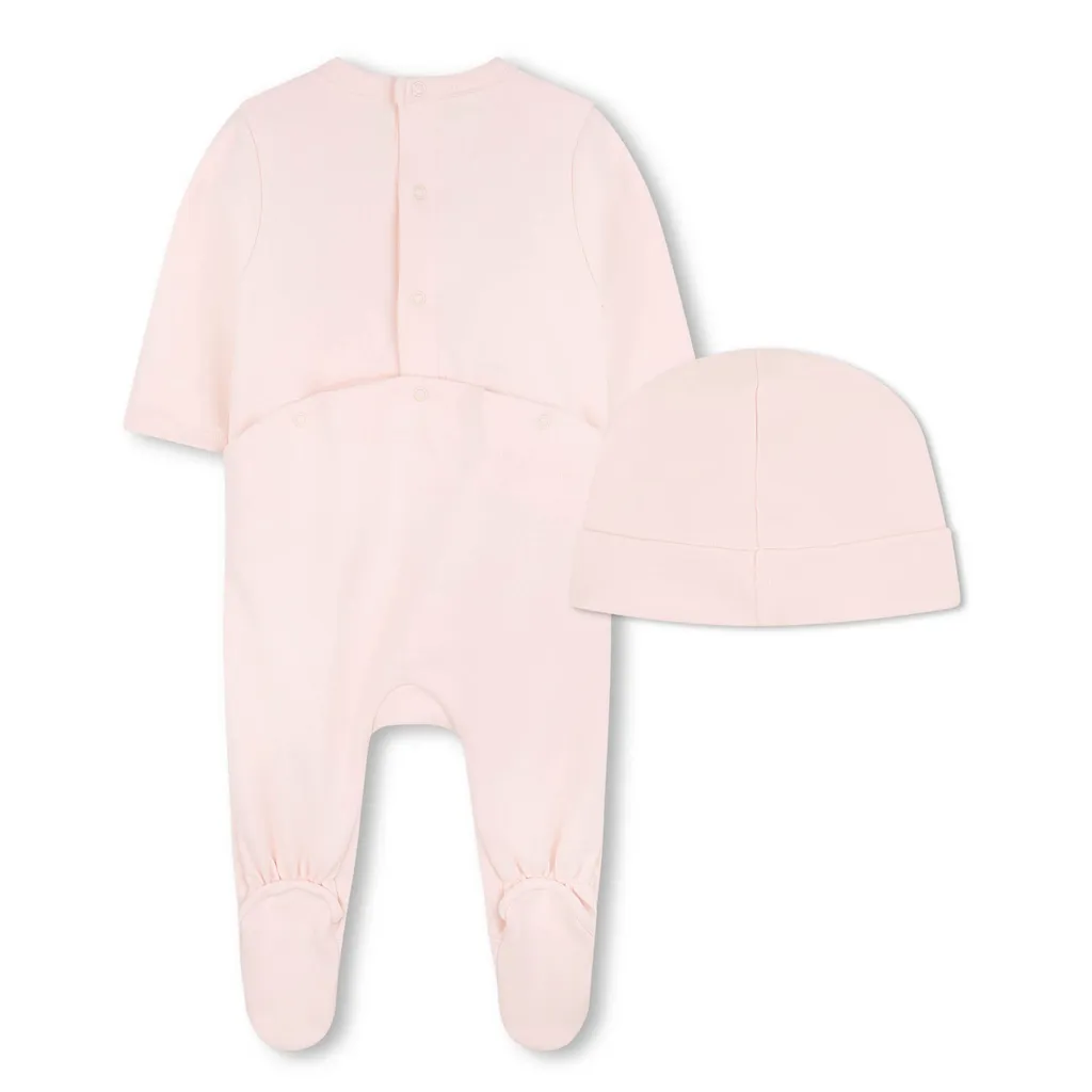 Crew Neck Jumpsuit And Hat Set