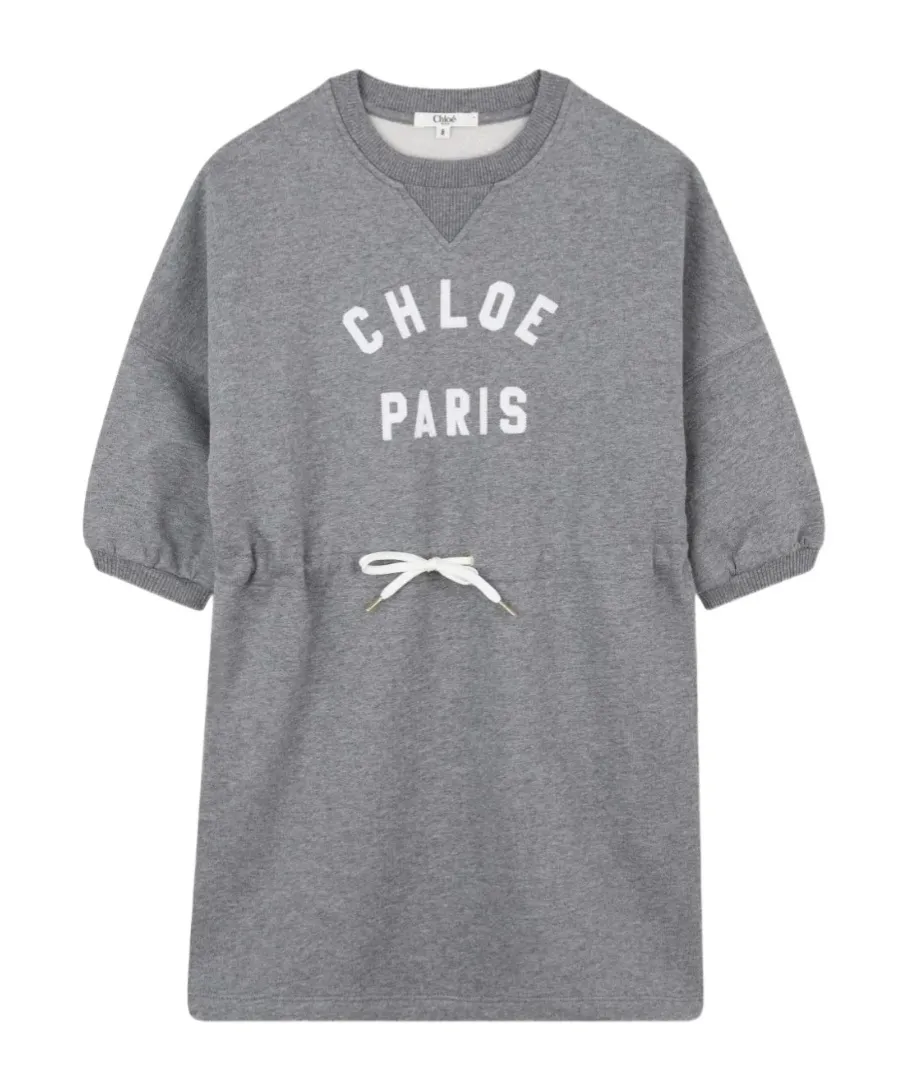 Logo Printed Crewneck Dress