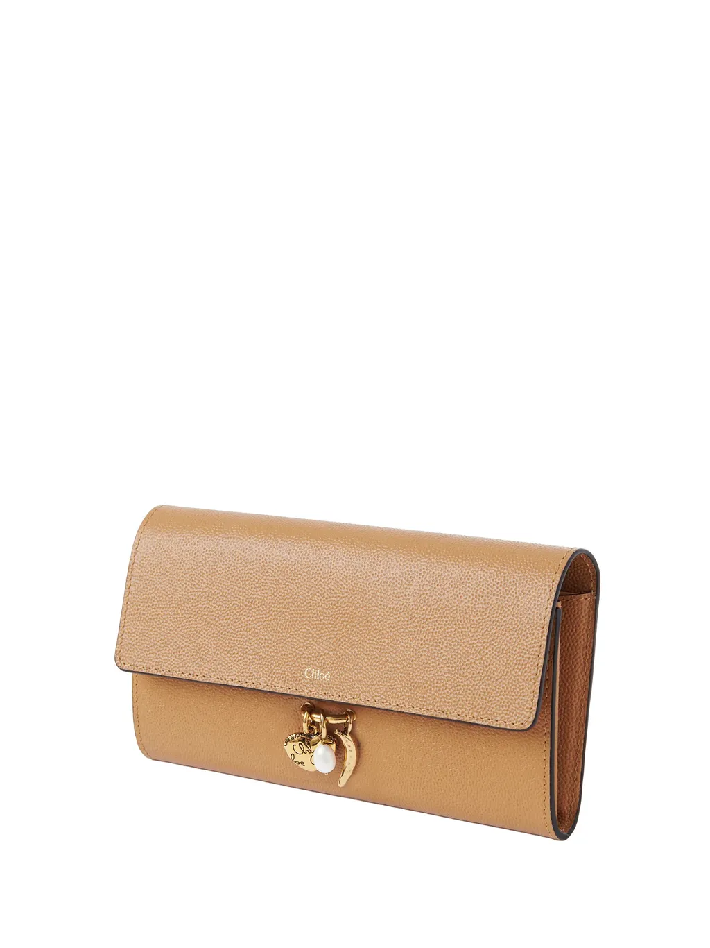 Charms Long Wallet With Flap In Grained Leather