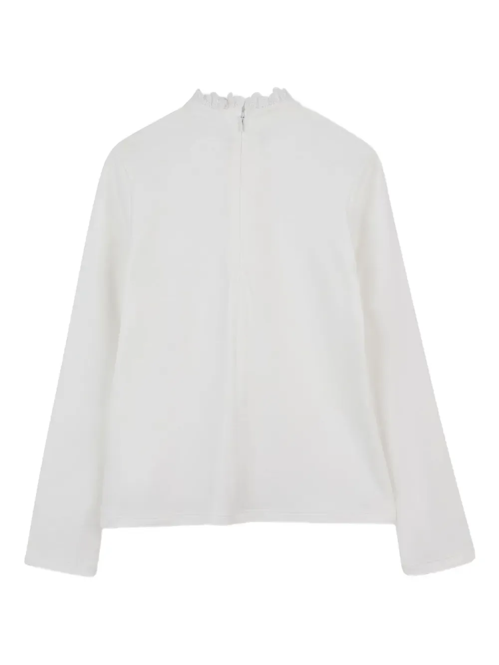 Long Sleeved Frilled High-Neck Top