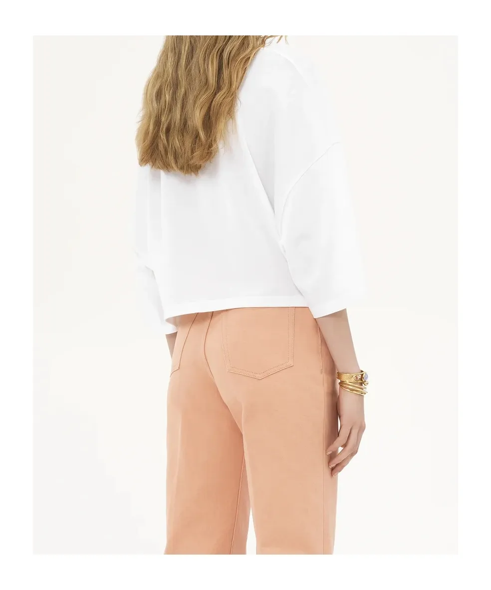 Logo Printed Oversized Cropped T-Shirt