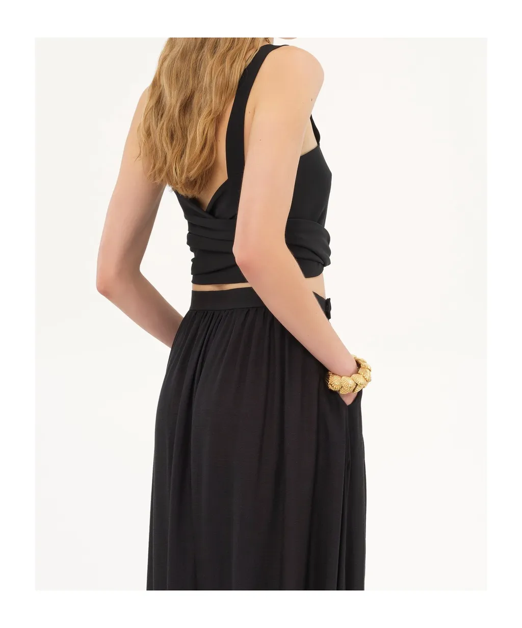Crepe De Chine Cropped Top