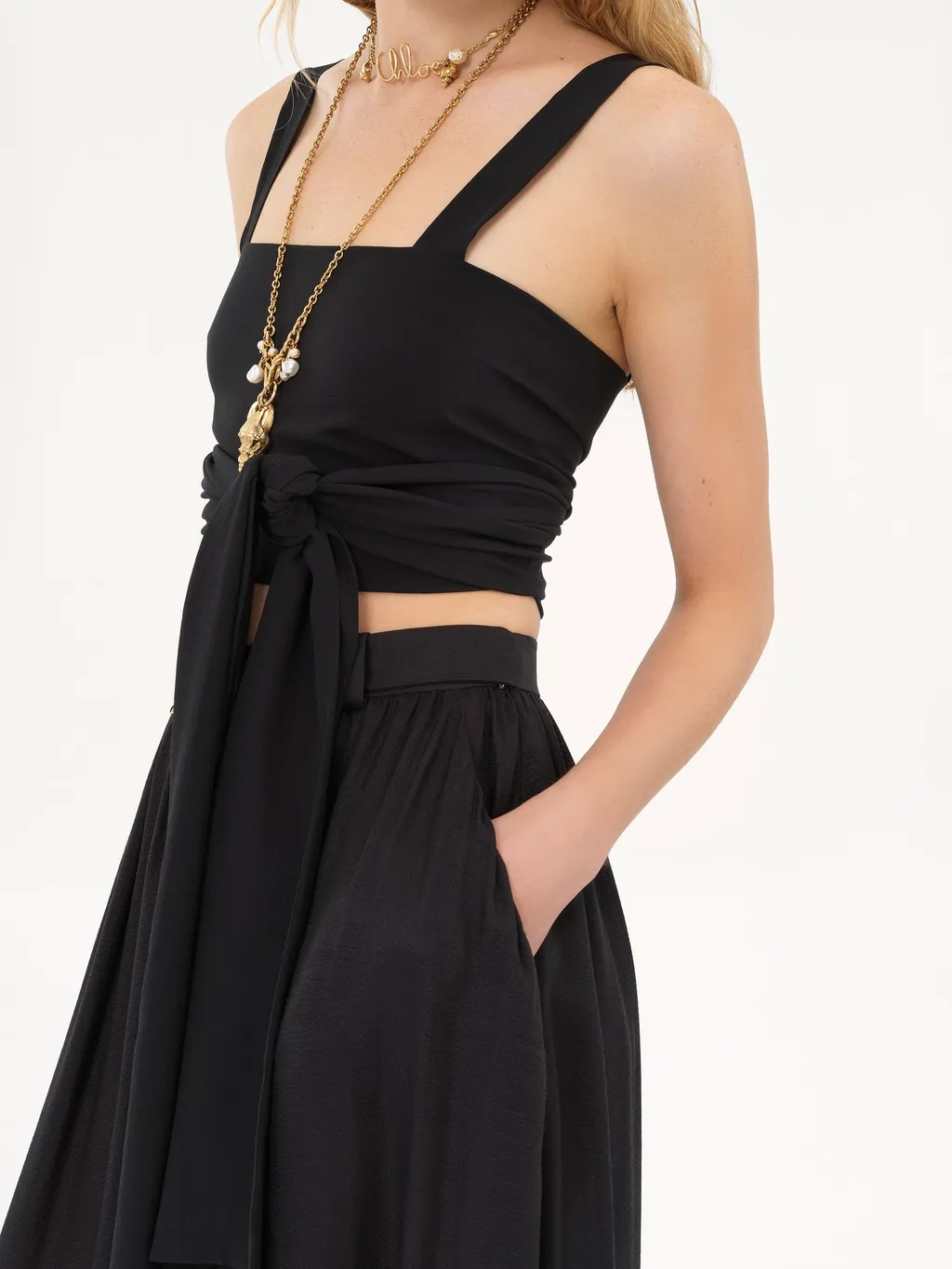 Crepe De Chine Cropped Top