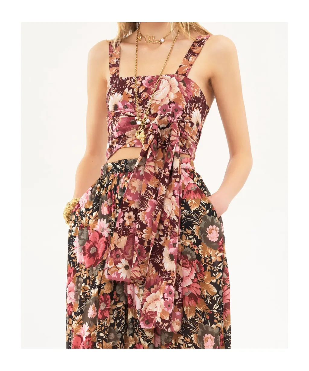Front-Tie Cropped Tank Top