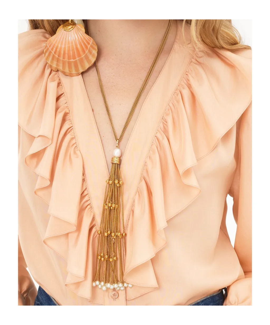 Ruffle Detailed Long-Sleeve Shirt