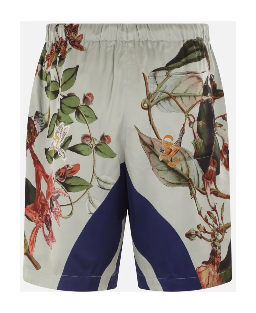 Graphic Printed Drawstring Shorts