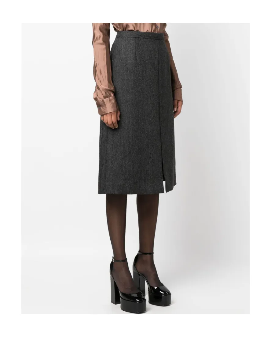 Split Half Skirt In Front Of High Waist