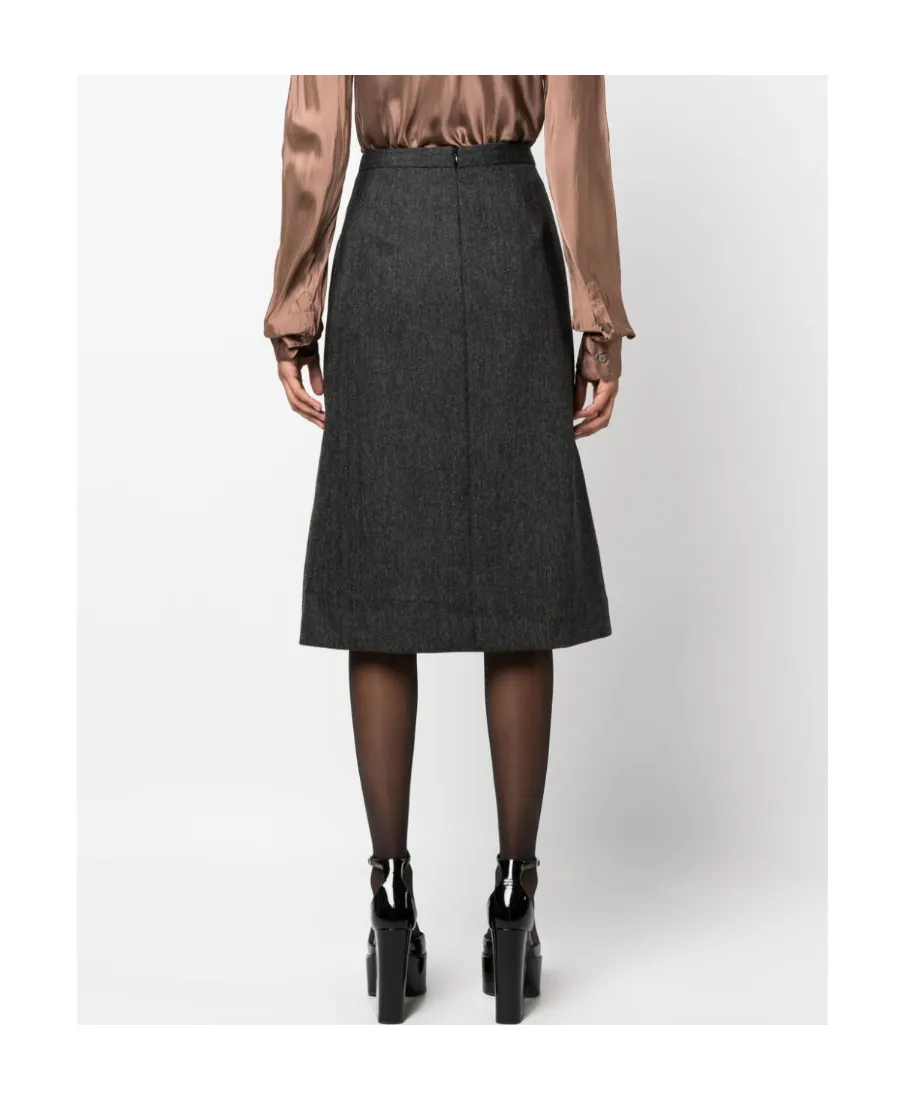 Split Half Skirt In Front Of High Waist