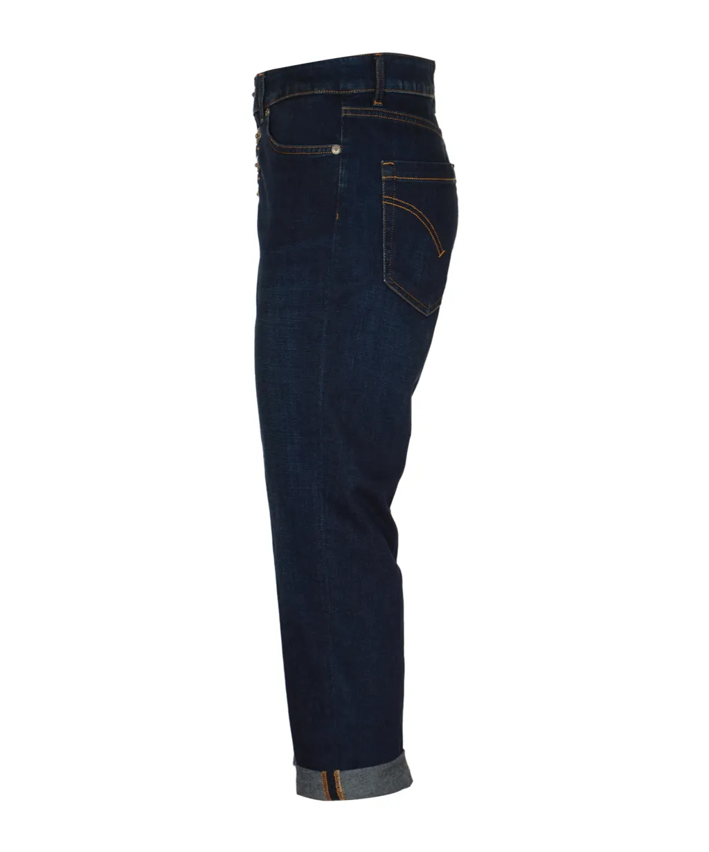 Koons Logo-Patch Tapered Cropped Jeans