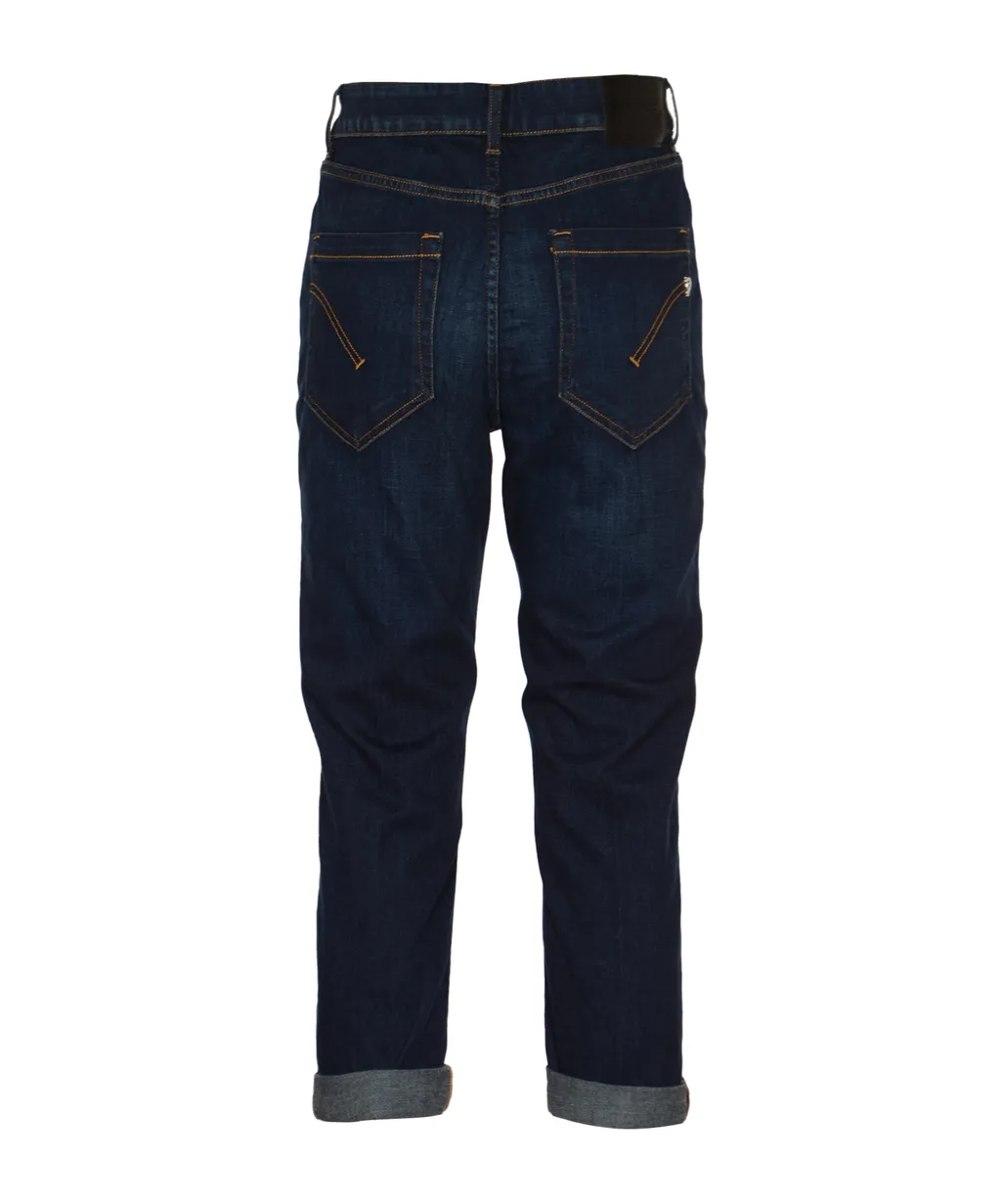 Koons Logo-Patch Tapered Cropped Jeans
